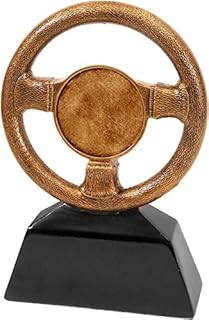 10" Antique Gold Steering Wheel Resin Award for Car Show Car Cruise Free Engraving