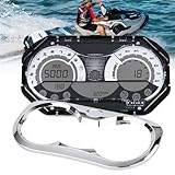YIZHIHUA 278002270 LCD Digital Jet Ski Speedometer Compatible with 2006-2011 Sea Doo GTX/RXP/RXT/Wake, Digital Gauge Cluster Kit with Chrome Bezel, Replacement Part Number# 278002144, Black