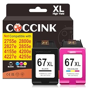COCCINK 67XL for HP Ink 67 XL HP En...