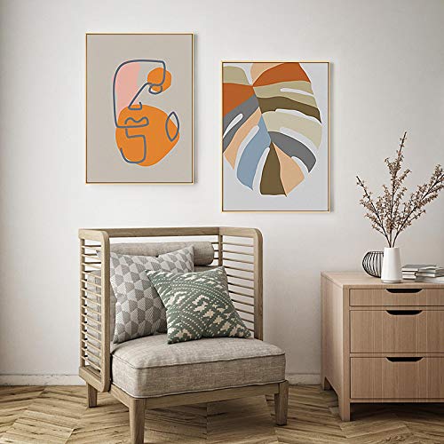 Póster de arte moderno en lienzo abstracto sol boho con impresión de alta gama