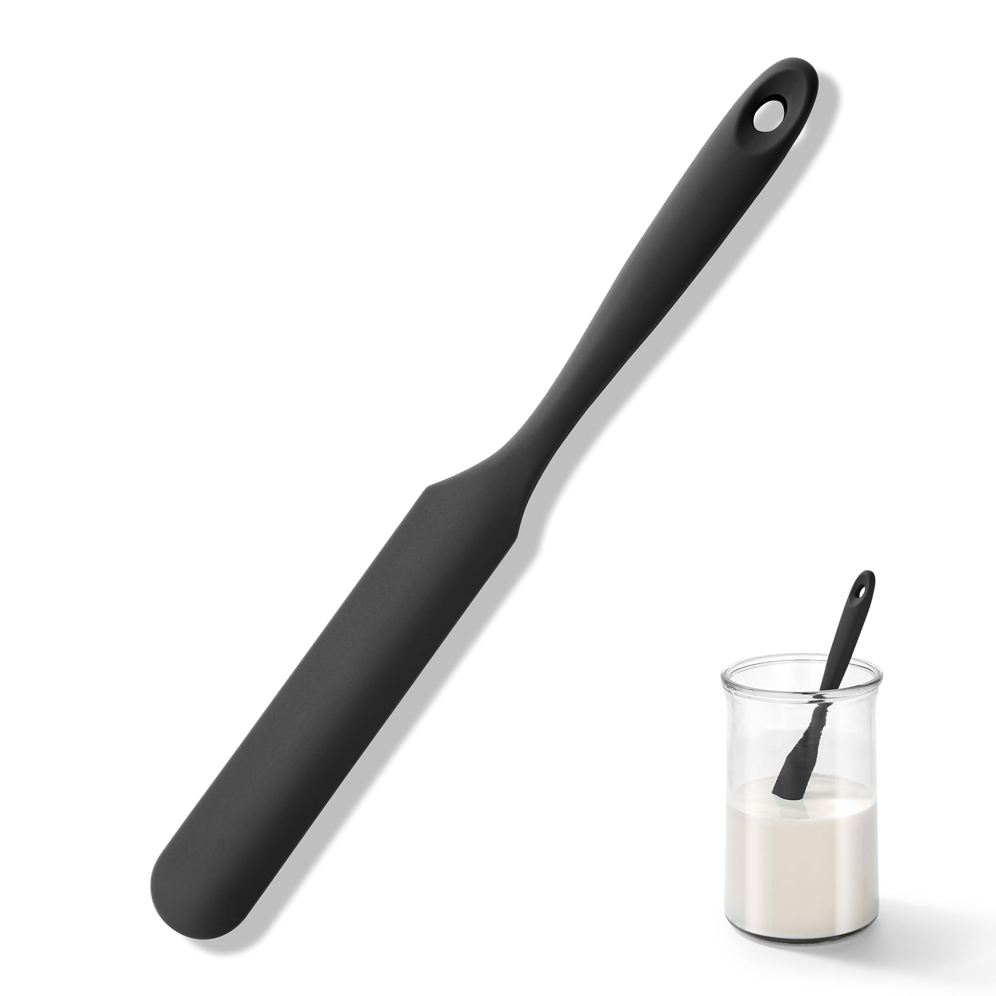 U-Taste Silicone Jar Spatula: 315℃ Heat Resistant Flexible Rubber Jar Scraper with Long and Slim Handle for Scraping Sauces Batters Stirring Sourdough Starters