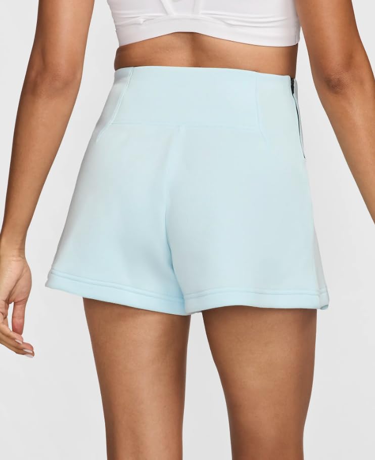 Nike Sportswear Tech Fleece Women's High-Waisted 3" Pleated Shorts, Glacier Blue/Black3