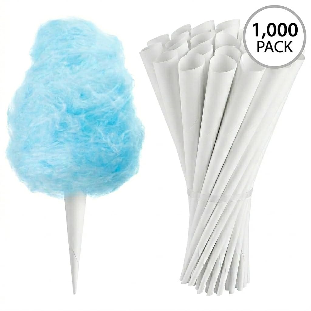 White Cotton Candy Cones by Glownary – Paper, White, Model 382pw35or
