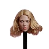 1/6 Scale Female Head Sculpt, Beauty European Girl Short Blonde Hair Head Carved for 12inch Female Action Figure Body