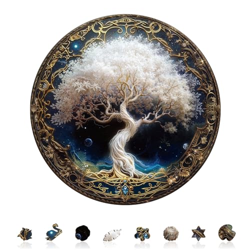 KAAYEE Rompecabezas de Madera para Adultos, Árbol Marfil (11.4 x 11.4 in - 200 piezas), Rompecabezas Natural de Madera para 14+ años, Juego de Ocio y Decoración para Amantes de Rompecabezas miniatura 1