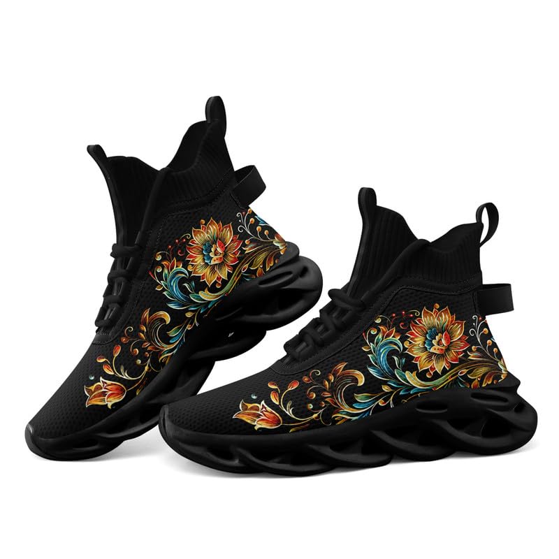 Wide Toe Mid-top Boots for Women Mesh Slip On Fashion Walking Shoes Lightweight Lace-up Workout Sneakers Anti-skid4