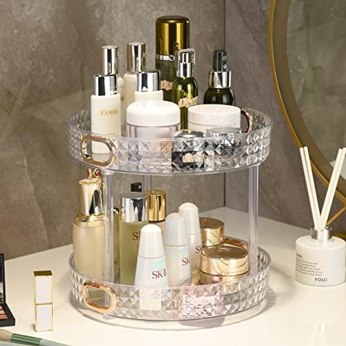 360° Rotating Makeup Organizer, Large Capacity Skincare Organizer, 2