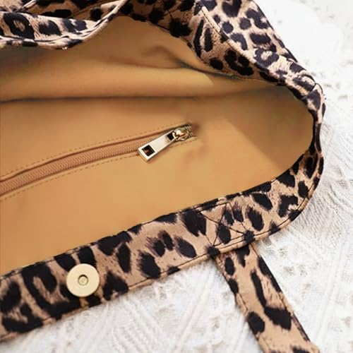 Image of Leopard Shoulder Bag Soft & Lightweight Large Tote Purse Handbag Travel Satchel Gift for Women