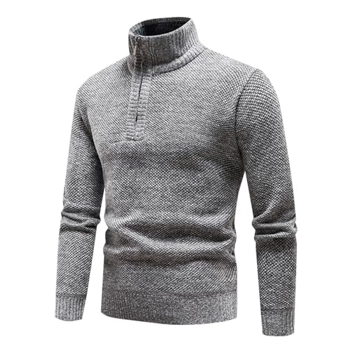 Mens Quarter Zip Pullover Sweater Long Sleeve Mock Neck Tops Casual Knit Lightweight Slim Fit Fashion Sweater Tops