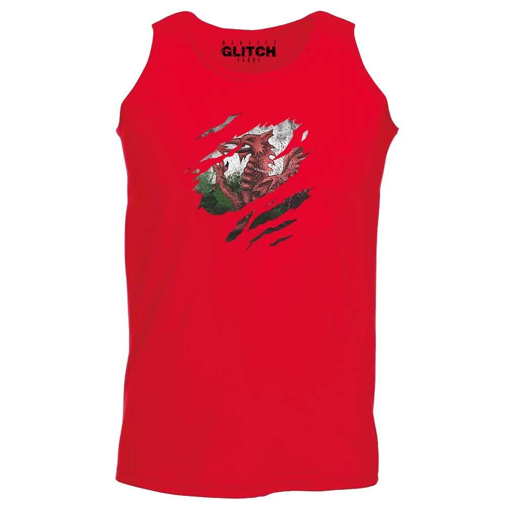 Reality Glitch Men's Red Torn Wales Vest