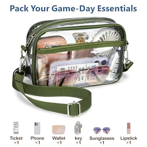 Image of PACKISM Clear Bag for Stadium Events - Small Clear Purses for Women Stadium Crossbody for Game Day, Festival, Concerts