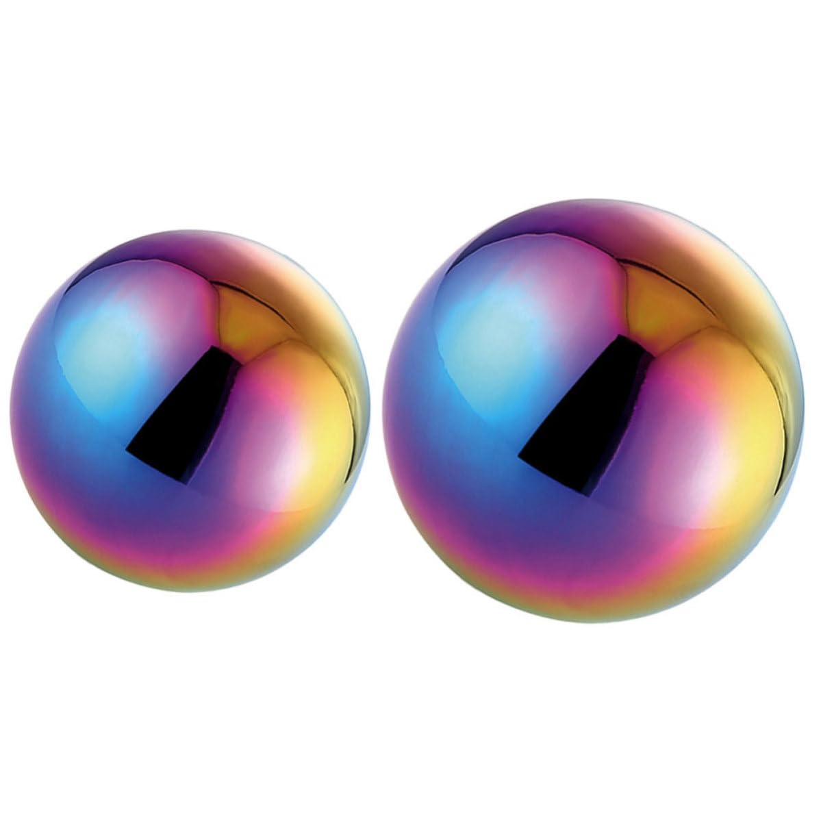 2 Pezzi Sfera da Giardino in Acciaio Inossidabile Superficie a Specchio Riflettente, Pallina Decorativa Chic per Ornamento Esterno e Spazio Verde