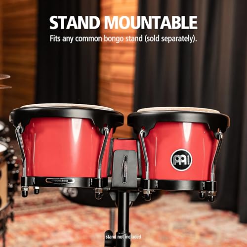Image of Meinl Percussion Bongos with Bag and Tuning Key, 6.5 inch and 7.5 inch Hand Drum Set - Buffalo Heads, Synthetic Shells
