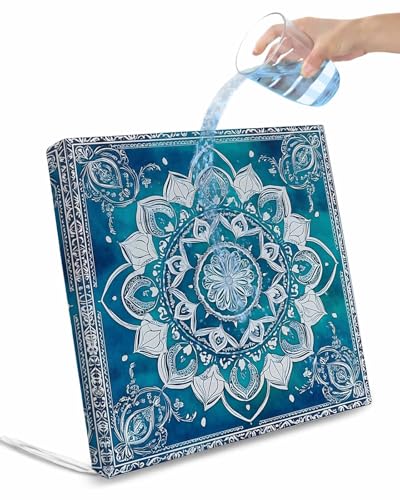 Turquoise Boho Outdoor Cushion Chair Cover Set of 4 - Waterproof Couch Seat Covers, Ethnic Country Abstract Floral Aesthetic Patio Furniture Protector Cushions Slipcovers for Sofa/RV, 22