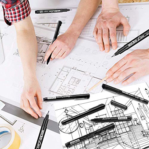 (8 Size) Hand Lettering Pens,Calligraphy Pen,Black Ink Permanent Markers Set for BeginnersBeginners Writing, Brush Lettering, Art Drawing, Water Color Illustrations, Signature