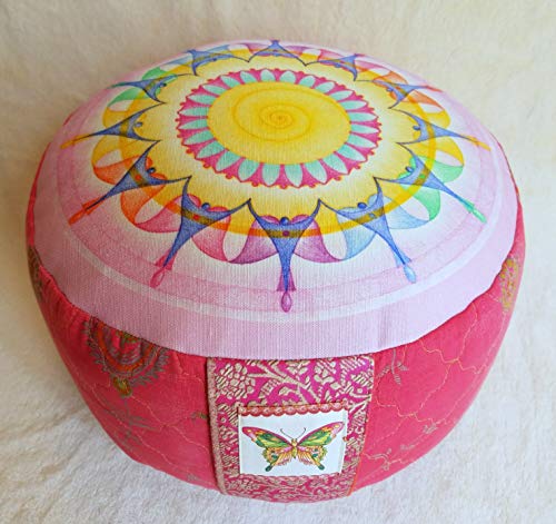 Meditation Yoga Cushion with Removable Bassetti Cover Tantra Meditation Lotus Mandala Yoga