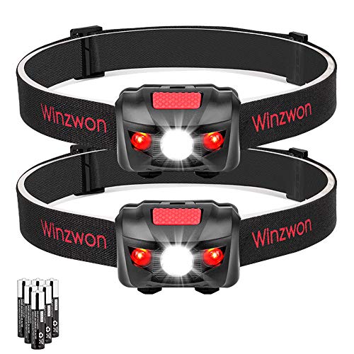 [2 Pack]Winzwon Lampe Frontale Led du0092éclairage Frontale Super Lumineux 4 Modes LumièRe Frontale Avec Sangle RéGlable Pour Courir Camping RandonnéE En Train De Lire?6 Piles AAA Incl