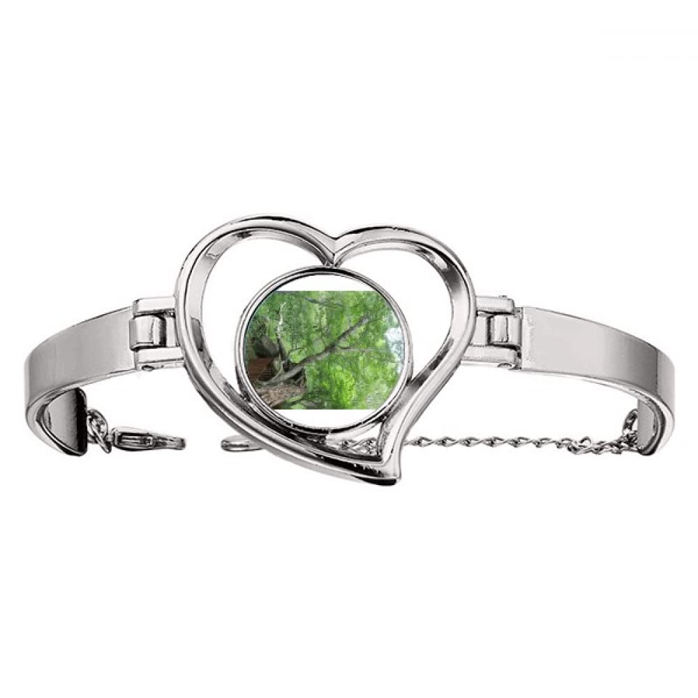 Changbai Mountain Yuehua Art Deco Fashion Bracelet Heart Jewelry Wire Bangle