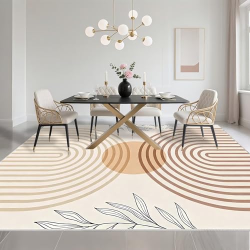 Tapis de chaise bureau facile à nettoyer moquette beige grand format lavable