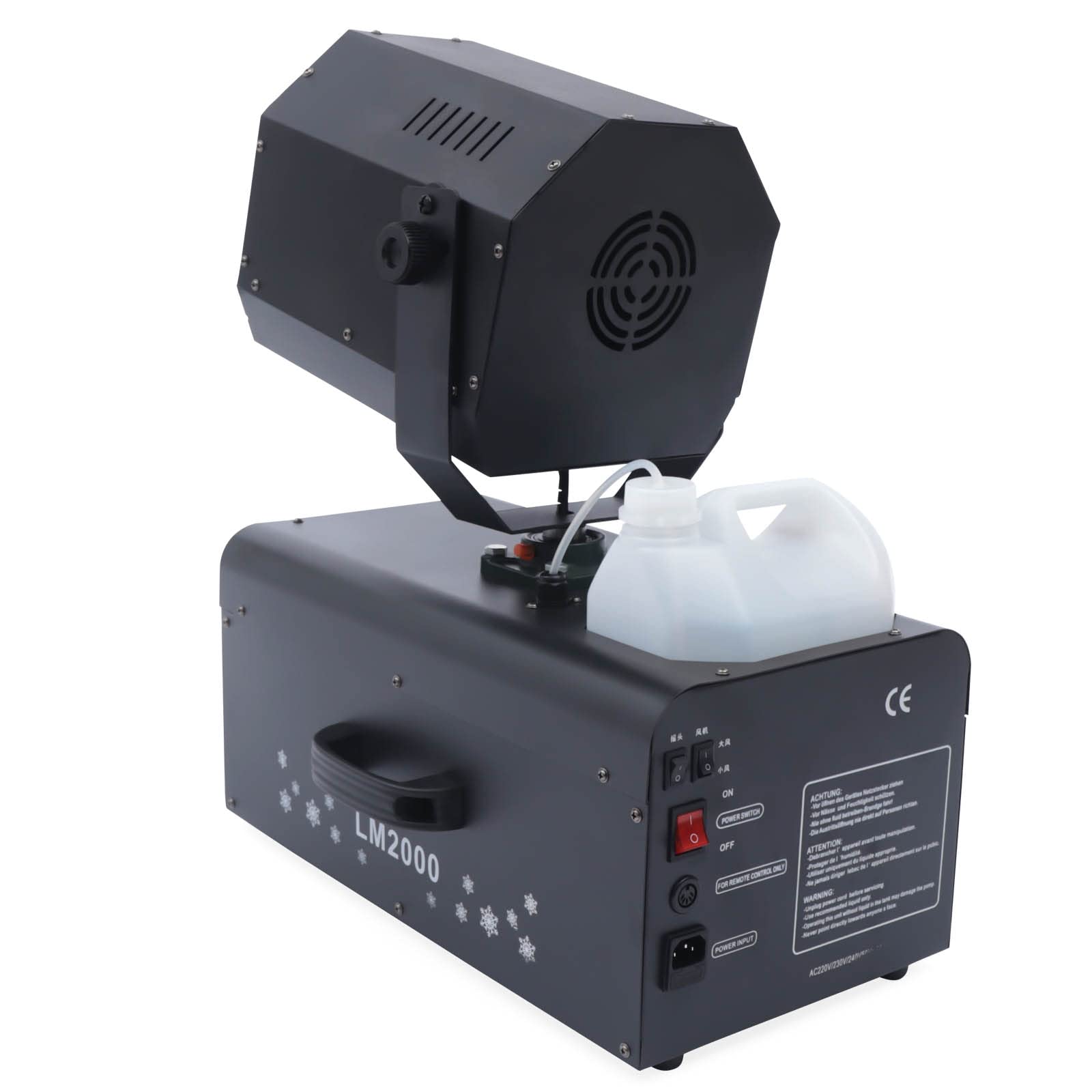 YUMIONB 2000W Snow Machine, Snow Maker Machine Snowflake Making Machine 90°rotatable Snowflake Machine Manual/Remote Control Adjustable Snow Volume Snow Machines for Parties, Wedding, Drama Shoots