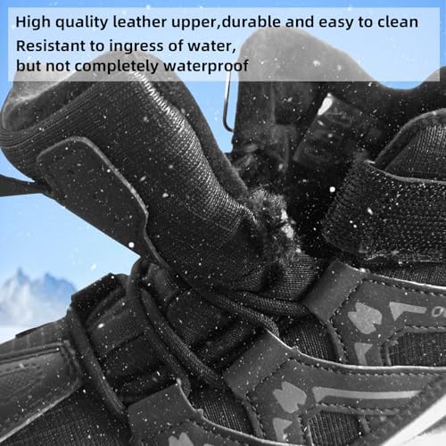 JMFCHI Kids Hiking Boots Boys Girls Outdoor Walking Climbing Sneaker Comfortable Non-slip Snow Shoes Hiker Boot Antiskid Steel Buckle Sole — view 3