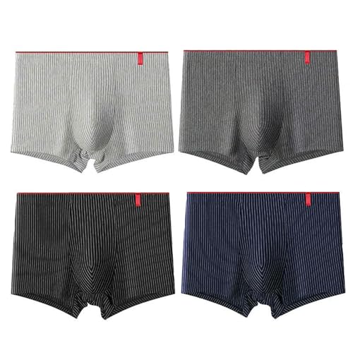 Men'S Underwear 4-Pack Men'S Striped Fashion Boxer Briefs