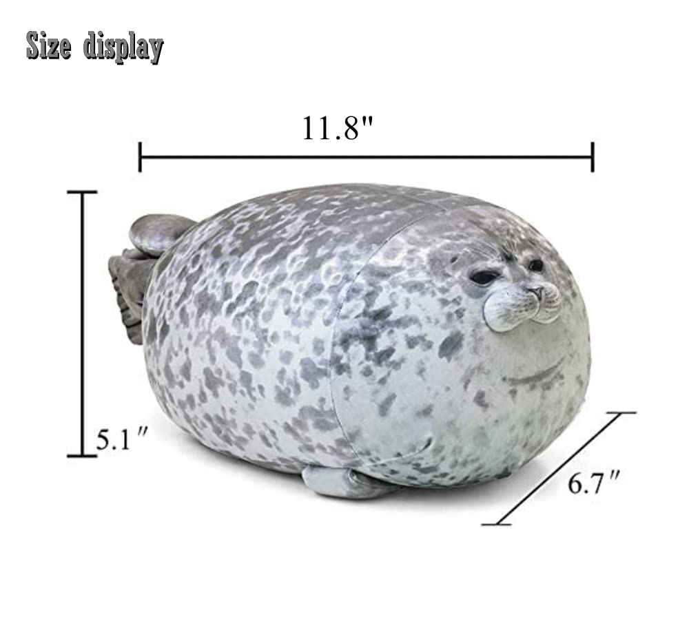 NatureMan Cuscino imbottito con foca maculata in peluche di cotone morbido, animale marino carino, cuscino in peluche (Piccolo)