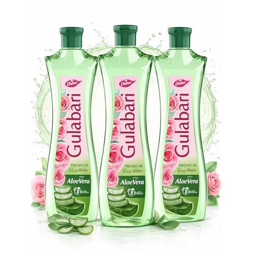 Dabur Gulabari Premium Rose Water with Aloe Vera - 1200 ml (400ml...