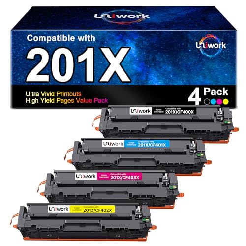 201X Toner Kompatible für HP M277dw Color LaserJet Pro MFP Toner 201X 201A Schwarz CF400X CF401X CF402X CF403X für HP M252dw M277n M277 M274n M252n M252 M277 (Schwarz Cyan Gelb Magenta 4er-Pack)