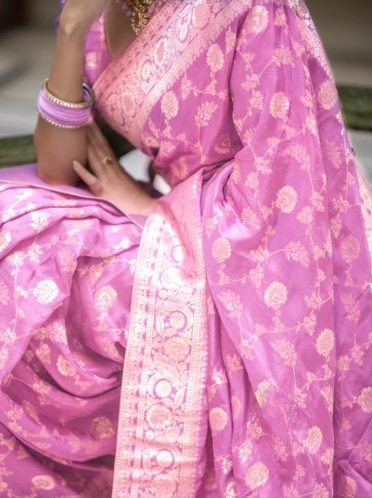 Image of Flosive Women's Soft Kangivaram Silk Saree With Copper Zari Weaving With Boluse