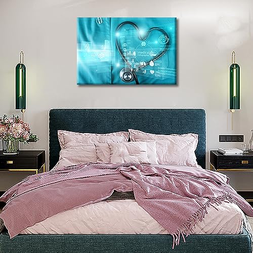 Image of TUMOVO Canvas Wall ArtHealth Medical Technology or Scientific Research Concept Artwork Pictures Black and White Wall Art 1 Panel Home Decor Clinical Laboratory Framed Ready to Hang (16 inch Wx24 H)
