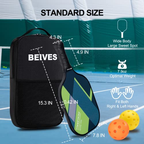 Image of Pickleball Paddles Set of 4, Fiberglass Rackets USAPA Approved