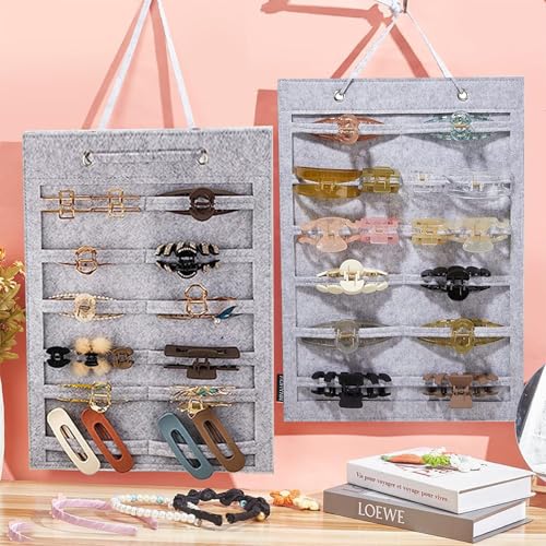 2 Stück Hängende Haarspangen Organizer, Haarspangenständer Filz Haarklammerhalter, Displayhalter Für Haarschmuck, Doppelseitiger Haarspangen-Organizer, Haarklammer-Organizer, Für Wand Tür Schrank