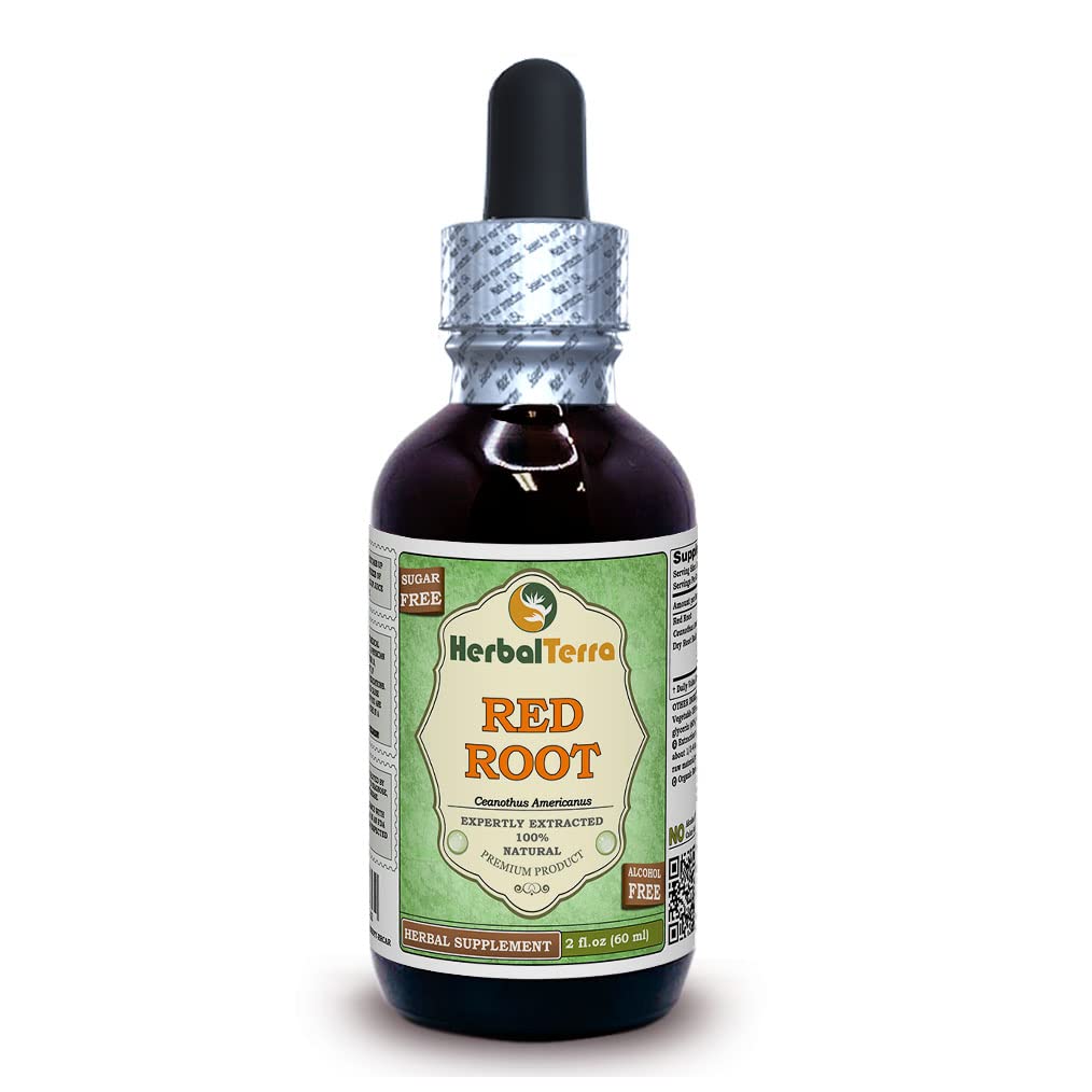 Herbal Terra LLC Red Root (Ceanothus Americanus) Glycerite, Dried Root Bark Alcohol-Free Liquid Extract 2 oz