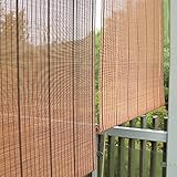 【Cortina enrollable】: 100% material de bambú, natural puro, color madera natural, buena estabilidad, no es fácil de deformar, resistente a los rayos UV, larga vida útil;