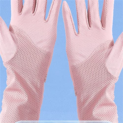 Guantes de seda largos para mujer de encaje elegante y alta protección solar 6