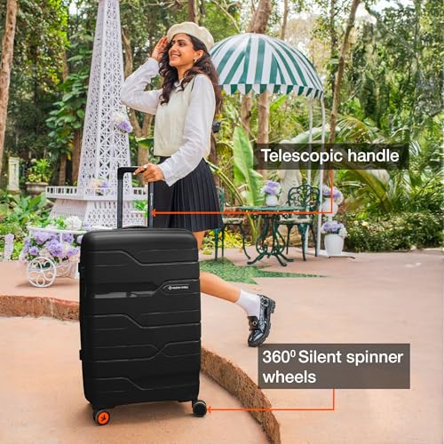 Image of Nasher Miles Paris Hard-Sided Polypropylene Luggage Set of 3 | 55cm, 65cm & 75cm | 8 Wheels Double Spinner Small, Medium & Large Trolley Bag for Travel | Suitcase (Multicolor)