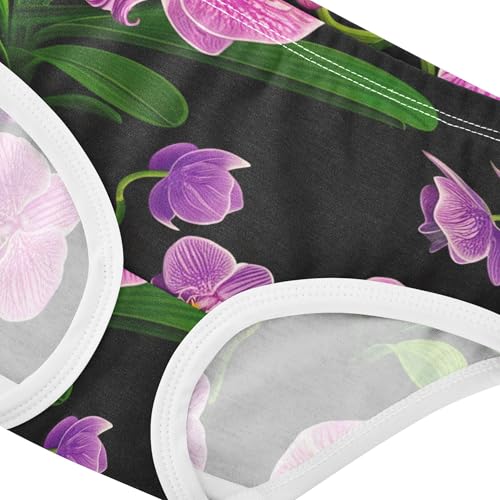Cotton Girls Underwear Toddlers Phalaenopsis Black Panties for Girl Designer Kids Undies Briefs 2t4