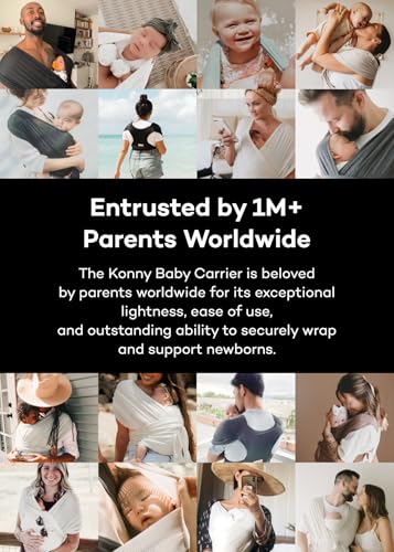 Konny New and Improved Baby Carrier Flex AirMesh(Head Support) - Adjustable Summer, Easy to Wear, Baby Wrap Carrier, Perfect for Newborn Babies Essentials up to 44 lbs (XS-XL) - Honey Beige