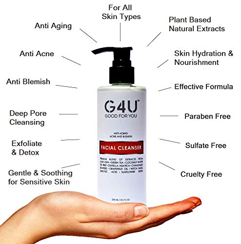 Miniatura 2 de Limpiador facial facial para mujeres y hombres. Para grasa, seca, sensible, normal, todo tipo de piel. Planta natural a base de vitamina C. Ideal