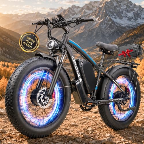 Peak 9000W Electric Bike for Adults, 47MPH Dual Motor E-Bike,
