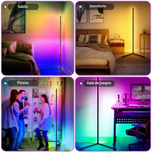 CS COSDDI Lámpara de pie regulable con app para iluminar rincones oscuros del salón 5