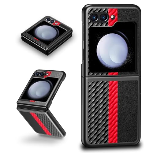 Teryei Case For Samsung Galaxy Z Flip 6 Phone Case, Silky Touch Back Carbon Fiber Leather Cover Ultra-Thin Shockproof Scratch-Resistant Protective Case For Samsung Z Flip 6 cover