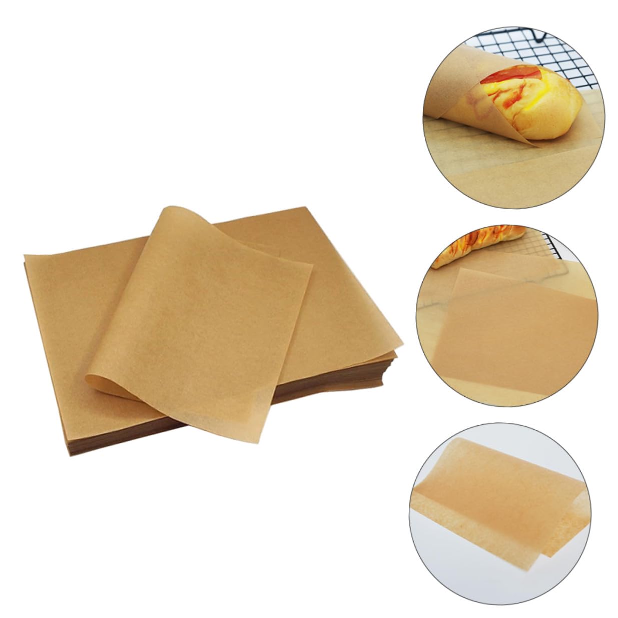 Veemoon Carta da Forno Alimentare 30x40 Cm in Carta Kraft Naturale, 100 Fogli per Cucina, Barbecue e Dolci, Resistente Alte Temperature, Uso Professionale per Panetterie e Ristoranti