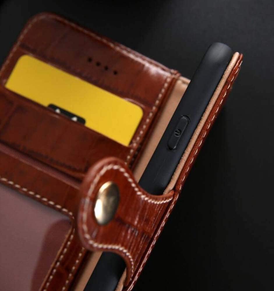 COOVS Crocodile Pattern Phone Holster, Flip Phone Case Suitable for iPhone 11 / iPhone 11Pro / iPhone 11Promax Protective Shell (Color : Red, Size : Iphone11)