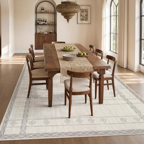Image of cotiled 6x9 Area Rugs for Living Room: Boho Washable Rug for Dining Room