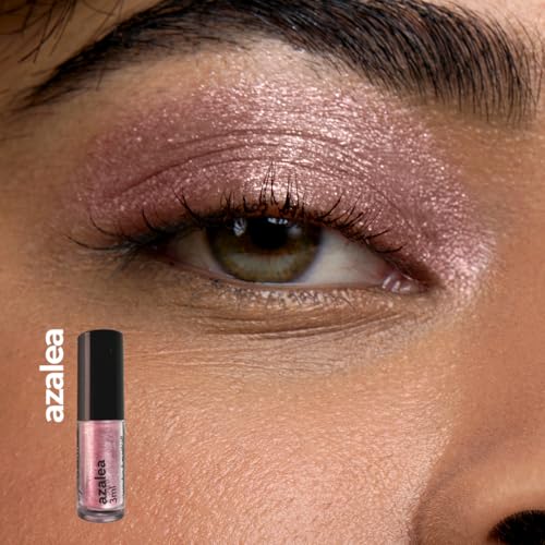 Image of Ruby's Organics Mini Metallic Liquid Eyeshadow for Women- Eye Makeup, Smooth Glide Insta Dry Formula, Smudge proof, Waterproof, Long Lasting and Highly Pigmented, Paraben Free, Vegan - Azalea, 3ml