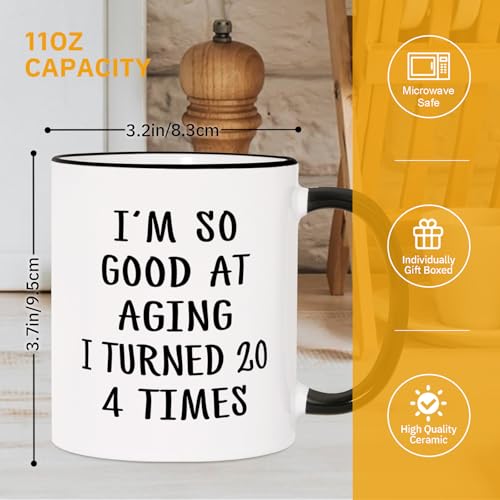 Taza Cerámica Blanca 11 oz para 80 Años Aurahouse miniatura 5