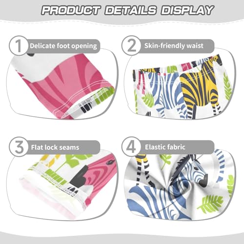 Bolaz Toddler Girls Leggings Printed Yoga Pants Leggings Blue Yellow Zebra for Kids3