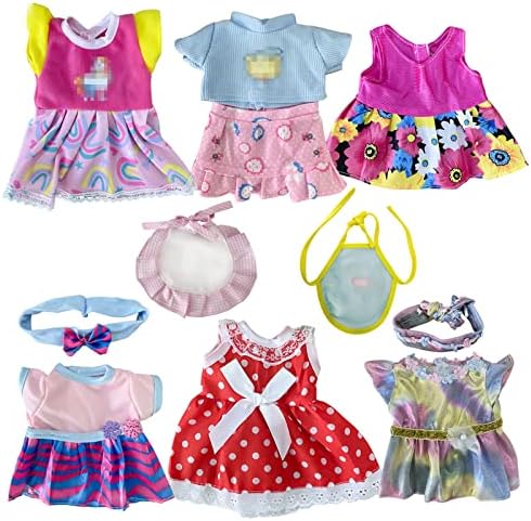 JING SHOW BUSSINESS Baby Doll Clothes - 6 Sets Girl Doll Clothes Dress for 10 11 12 Inch Doll, Baby Doll Clothes - Doll Outfits Accessories for Baby Doll Girl